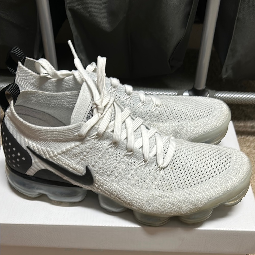 Nike Air White and Black VaporMax Shoes